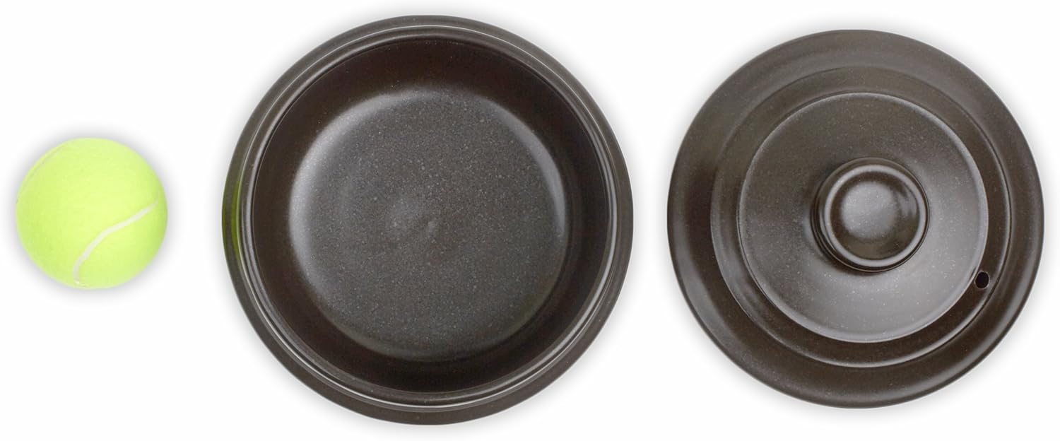 Crazy Korean Cooking Dolsot Korean Stone Bowl with Lid (No Trivet) (Size 4)