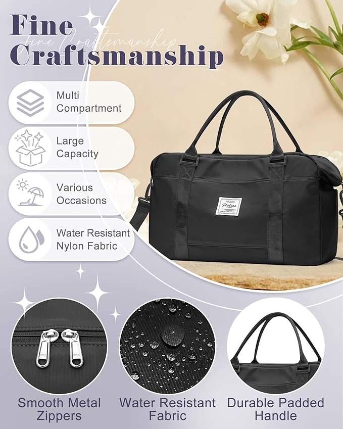 Gym Bag Womens,Travel Duffel Carry on Bag Sport Tote Bag Weekend Overnight Bag