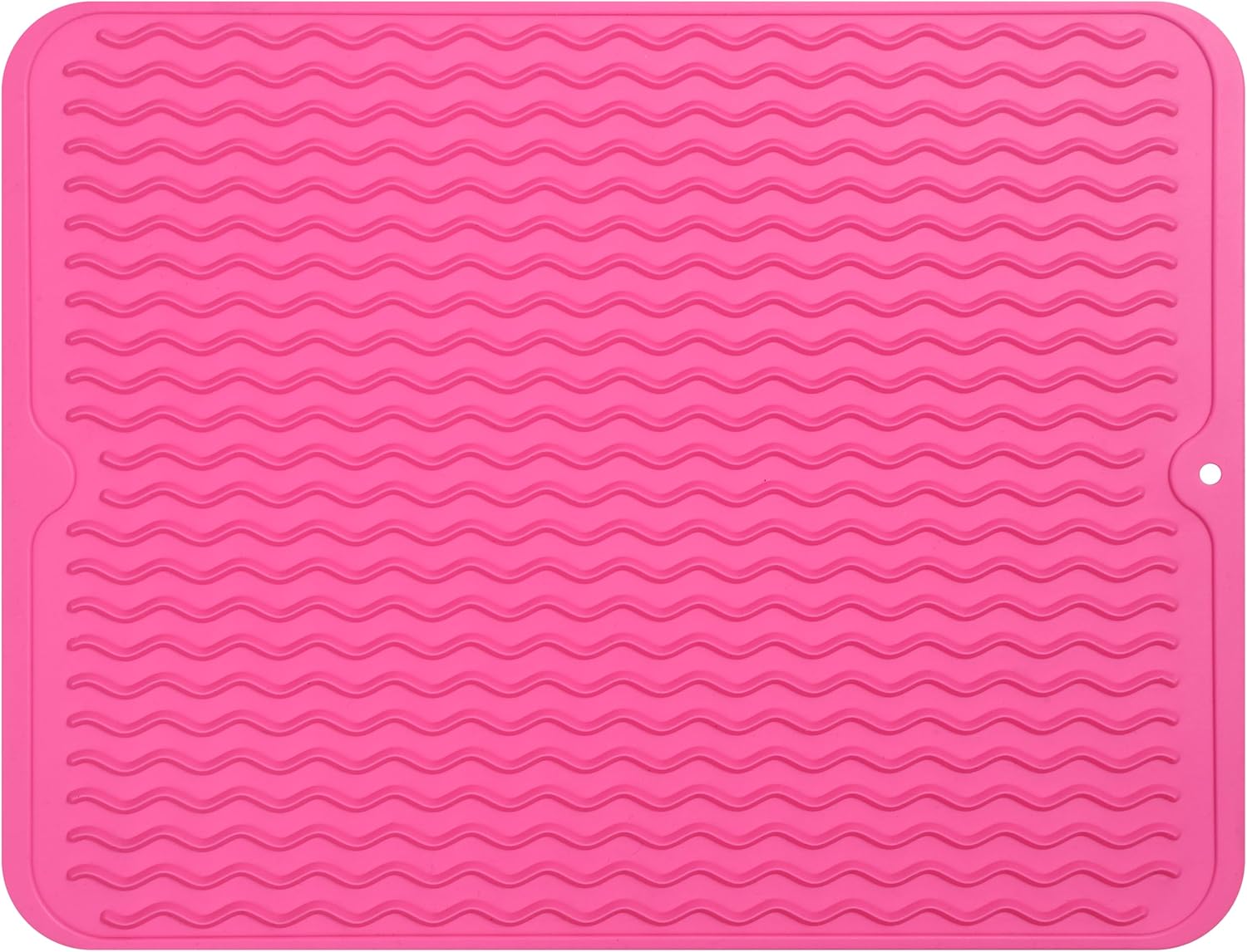 Silicone Dish Drying Mat for Multiple Usage,Easy clean,Eco-friendly,Heat-resistant Silicone Mat for Kitchen Counter or Sink,Refrigerator or drawer liner Rose L 16 inches x 12 inches