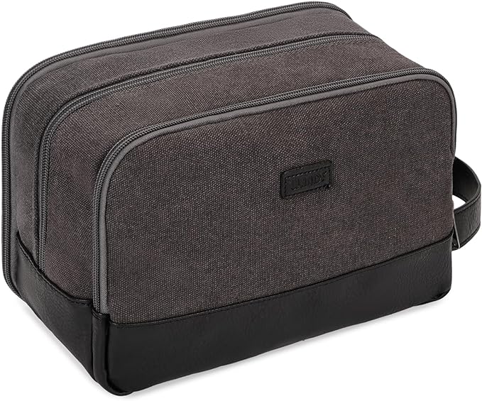 WANDF Travel Toiletry Bag for Men Large Toiletries Shaving Bag Water Resistant Hanging Dopp Kit Travel Accessories Bag for Women Men (Dark Grey)