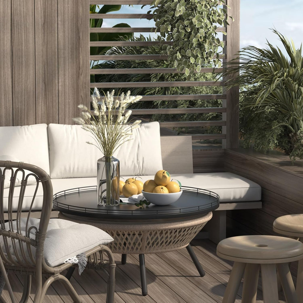 21" Oak Wooden Lazy Susan Turntable for Dining Table, Extra Large Round Lazy Susans Organizer for Kitchen Countertop Charcuterie Boards Cheese Board Organization and Storage Black Home Decor