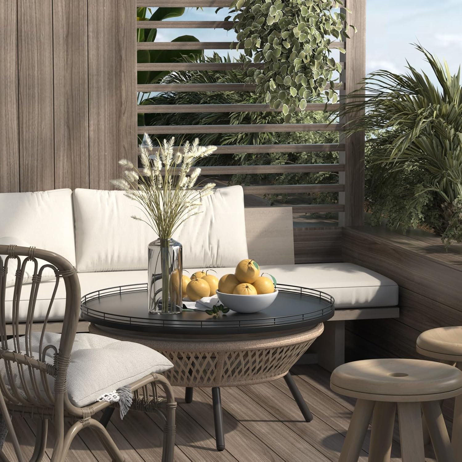 21" Oak Wooden Lazy Susan Turntable for Dining Table, Extra Large Round Lazy Susans Organizer for Kitchen Countertop Charcuterie Boards Cheese Board Organization and Storage Black Home Decor