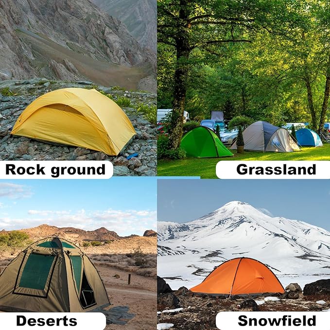 32Pcs Tent Stakes, 12in Heavy Duty Tent Stakes with Storage Pouch, Forged Steel Tent Sakes Metal, Metal Stakes for Tent Used on Grassland, Snowfield, Dessert(32Pcs, 12in, Diameter 3/8")