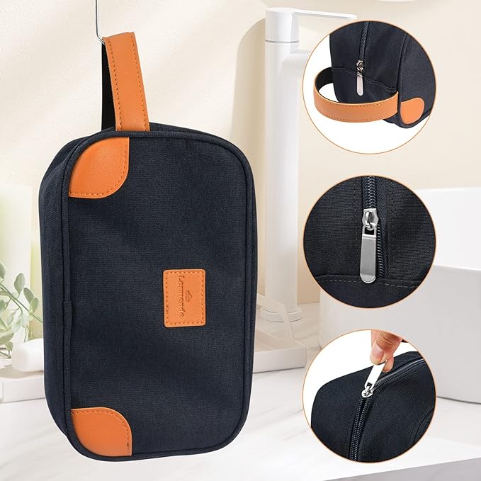 Lermende Toiletry Bag, Clear Shaving Dopp Kit for Men Travel Toiletry Bag with Hand Strap Unisex Bathroom Toiletries Organiser
