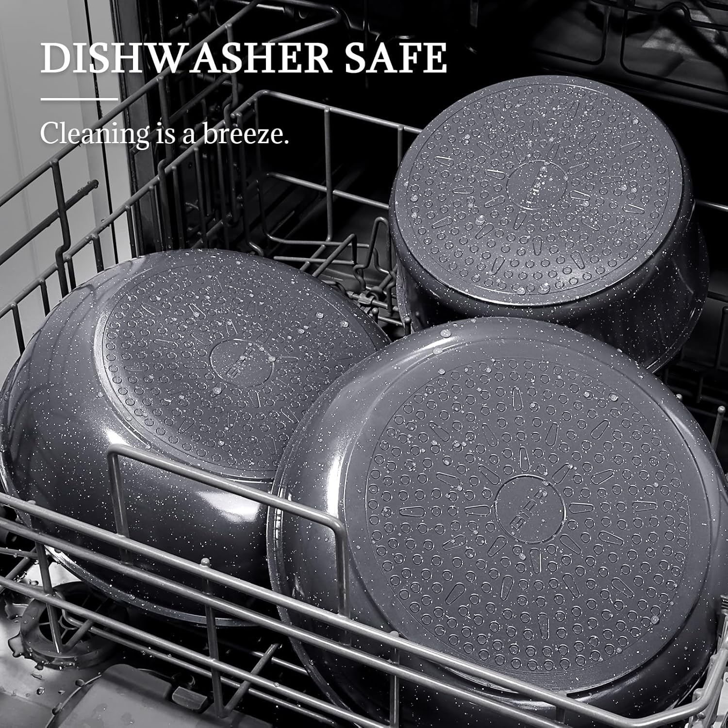 GiPP Ceramic Non Stick Frying Pans Set Removable Handle, Dishwasher & Oven Safe Nonstick Skillets with Detachable Handle, Healthy Cooking Compatible with All Stovetops, PFOA Free, RV Cookware set