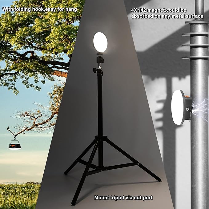 10000mAh 30W Rechargeable Camping Light with Remote 2500LM 2700/4000/6500K LED Camping Lantern Portable Camping Light IP65 Waterproof Tent Light Power Failure Emergency Survival Kits