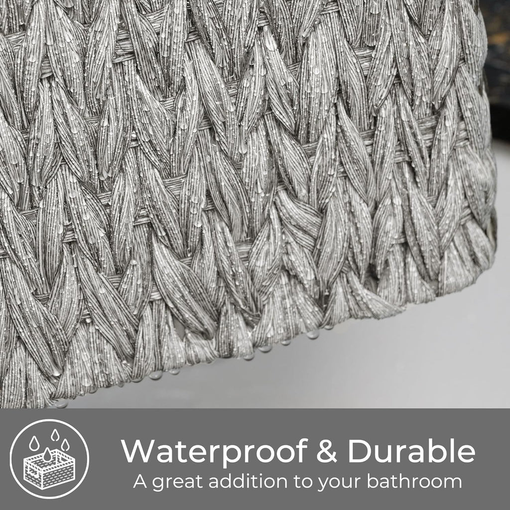 GRANNY SAYS Wicker Storage Baskets for Shelves, Waterproof Wicker Baskets for Organizing, Woven Basket for Shelves, Decorative Basket for Living Room, Grey