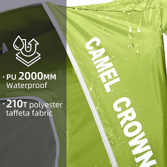 CAMEL CROWN Tents for Camping 4/8 Person Waterproof Quick Setup Folding Outdoor Backpacking Tents 4 People Family Hiking