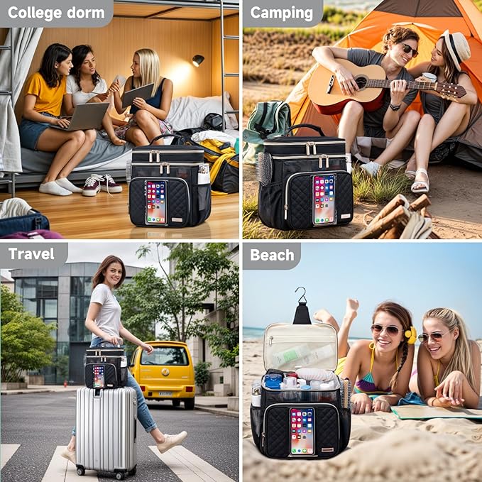 Large Toiletry Bag for Women Men,Bathroom Bag,Water Resistant Portable Shower Caddy for College Dorm,Hanging Toiletry Bags for Traveling,Gym Camping Cruise Ship Travel Essentials Shower Bag