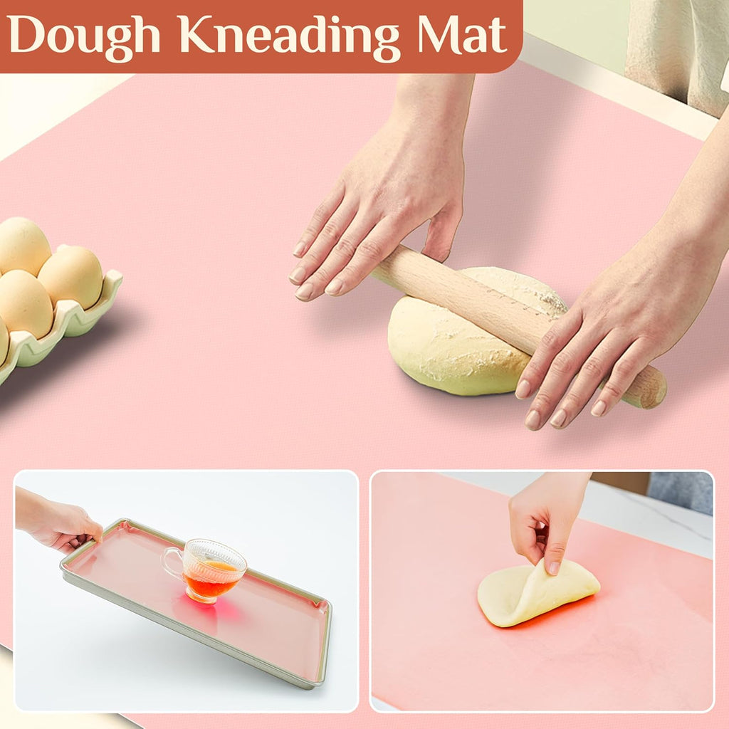 Silicone Baking Mat, 16 IN x 6 FT Free Cutting Baking Sheet, Non-Stick Reusable Dough & Pastry Mat, Non-Slip Silicone Mat Roll for Air Fryer Liner, Freeze Dryer, Oven Baking Pan, Kitchen Counter