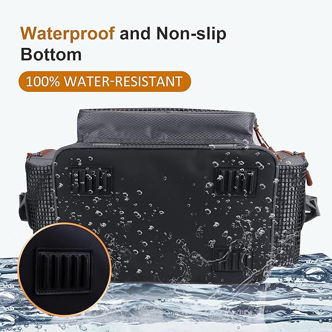 Fishing Tackle Box Bag - Fishing Bags for Saltwater or Freshwater (#Grey) Fishing Tackle Bags - Padded Shoulder Strap - Tackle Bag for 3600 Tackle Box