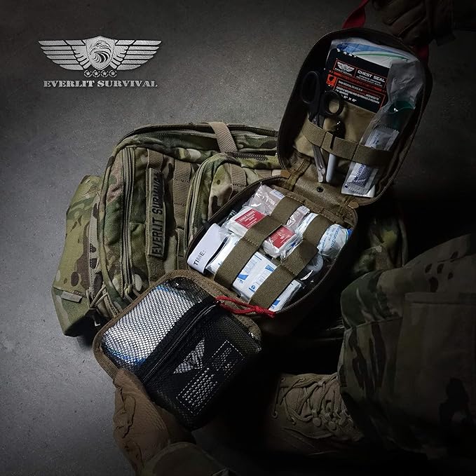 Everlit [5 Pack] Z-Folded Compressed Sterile Gauze 4.5" x 4.1 Yards, 6-Ply White Cotton, Essential First Aid and Stop The Bleed Kit Supply for Home, Medical, and Tactical Emergency Use (5)