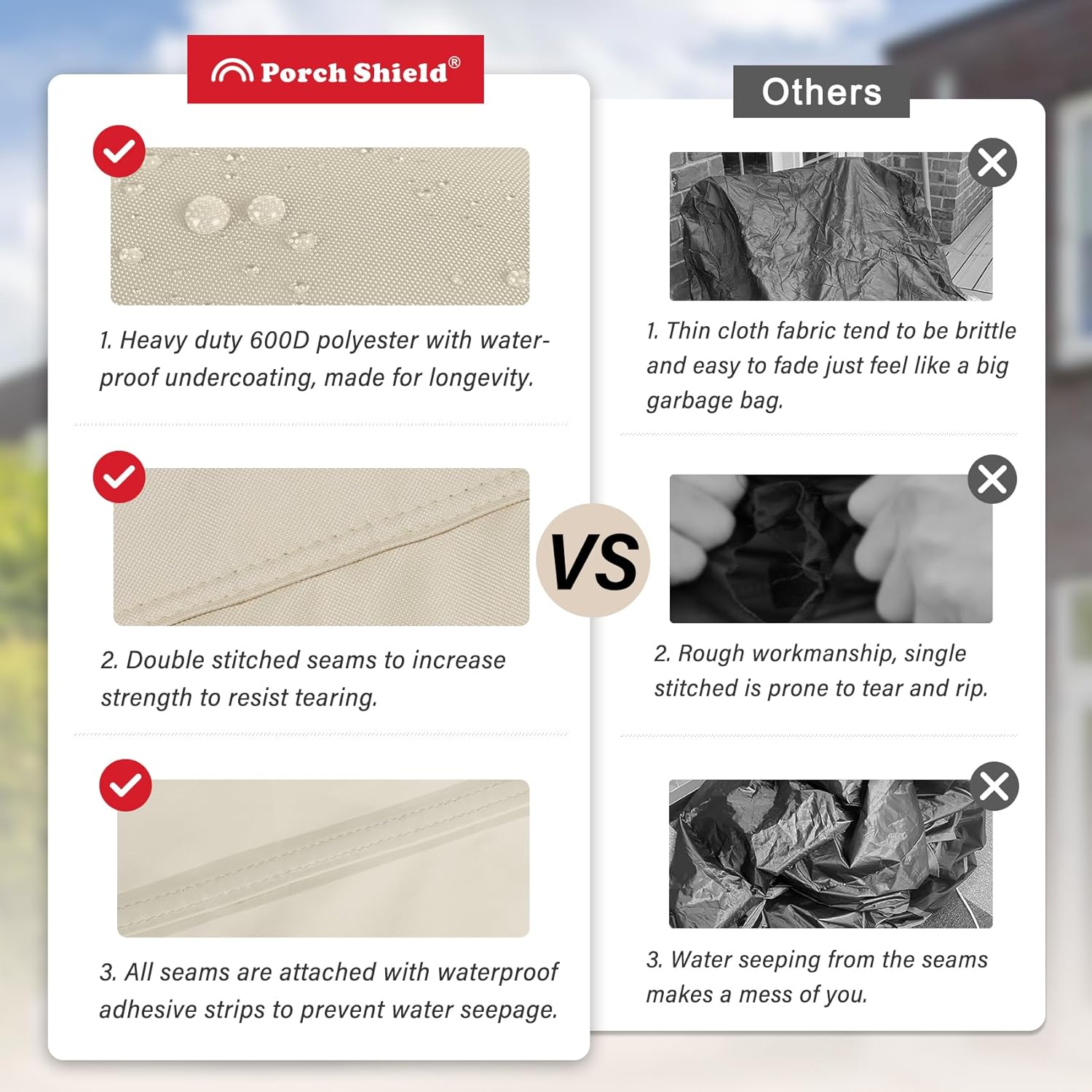 Porch Shield 30 Inch Electric Smoker Cover for Masterbuilt Smoker, Waterproof Heavy Duty Outdoor Smoker Grill Covers 20W x 18D x 33H inch, Beige