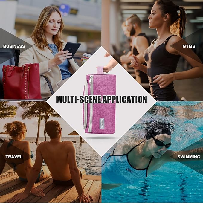 Pantheon Men's Toiletry Bag - Travel Toiletry Bag Wash Bag Hanging Dopp Kit Shaving Kit for Bathroom Shower - Mens Travel Bag Hanging Toiletry Organizer Toiletry Kit for Traveling (Pink)