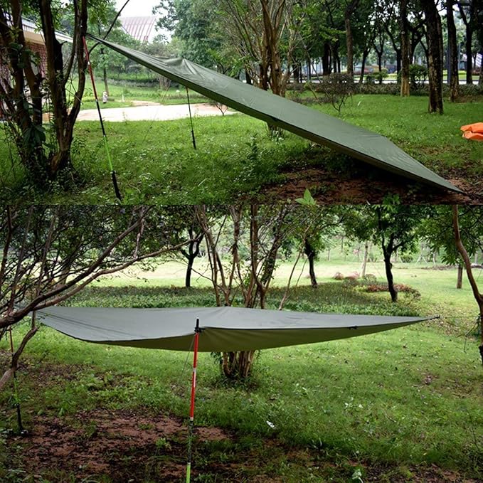 WoneNice 118 x 118 inches Camping Tarp for Tent, Tent Footprint, Sun Tarp, Ground Tarp, Insulated Thermal Silver Coating Survival Tarp for Beach, Car or Camping and Adventure