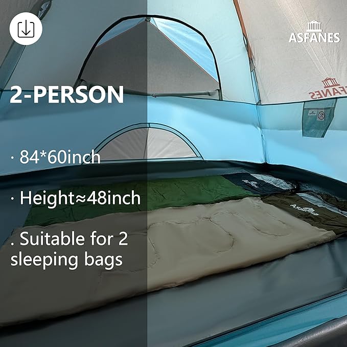 2-12 Person Tents for Camping Waterproof, Backpack Double Layer Tents, Perfect Picnics, Fishing and Backyard Camping