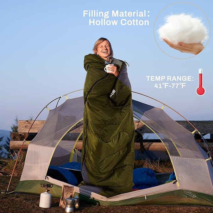 Sleeping Bag for Adults Teens Kids Cold Warm Weather, Portable Waterproof & Lightweight, Compact with Compression Sack, for 3-4 Seasons Camping, Backpacking, Hiking, Travel, Indoors Outdoors