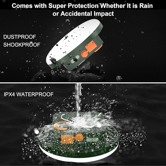 2pcs 10000mAh Rechargeable 3000LM Tent Light Camping Light, 6500K 24Hours Long Play Time , Outdoor Night Market Light Night Fishing Light Emergency Lights for Hurricane Tsunami disasters (Green)