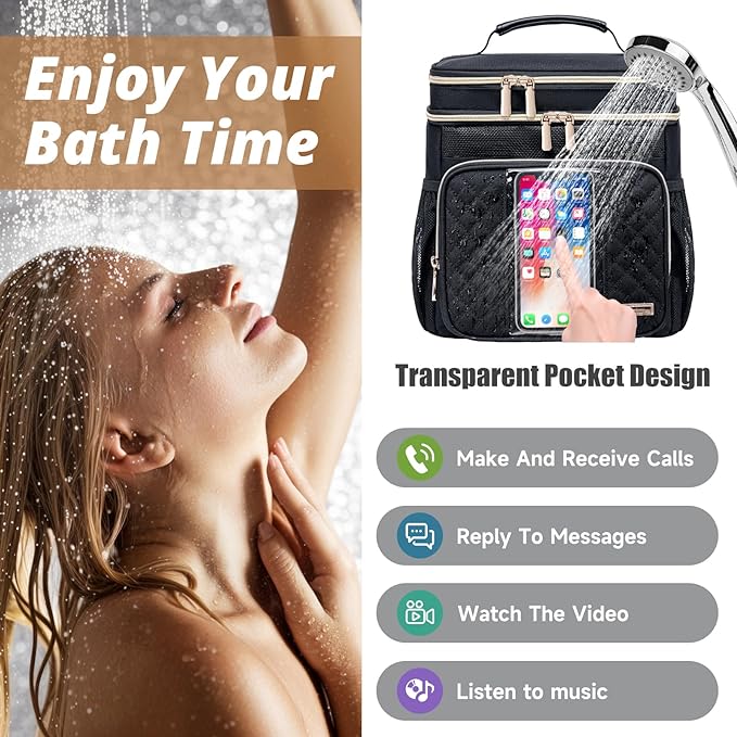 Large Toiletry Bag for Women Men,Bathroom Bag,Water Resistant Portable Shower Caddy for College Dorm,Hanging Toiletry Bags for Traveling,Gym Camping Cruise Ship Travel Essentials Shower Bag