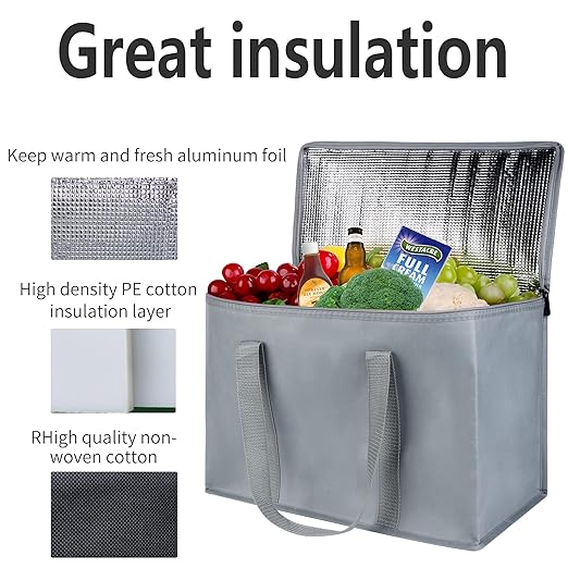 2 pk Insulated Car Organizer - Collapsible, Multi-Compartment Automotive SUV Trunk Organizer for Storage w/Adjustable Straps - Truck & Car Accessories for Women and Men Grey, gyay