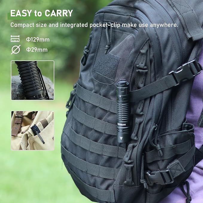 sofirn SC28 LED Tactical Flashlight 2800 Lumens Rechargeable Flashlight for Camping and Hiking