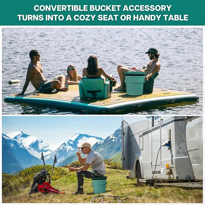 YETI 5 Gallon Bucket Seat - 360-Degree Swivel Lid, Cushion for Fishing, Hunting, Tool Organizer, Car Washing, Gardening, Camping