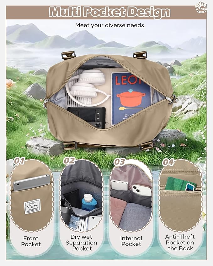 Gym Bag Womens,Travel Duffel Carry on Bag Sport Tote Bag Weekend Overnight Bag