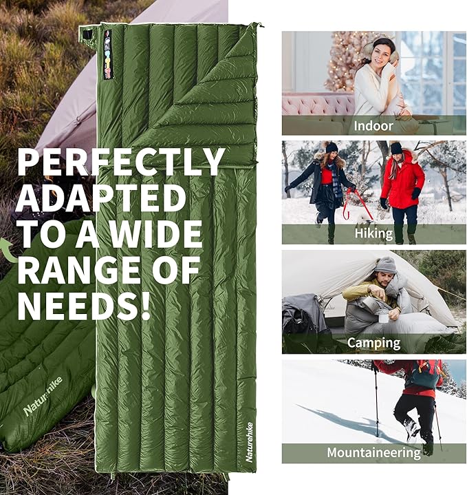 Naturehike Ultralight Backpacking Down Sleeping Bag for Adults, 650 Fill Power Sleeping Bag for 42/52℉, 20oz Compact Lightweight Sleeping Bags for Hiking Camping 3 Seasons