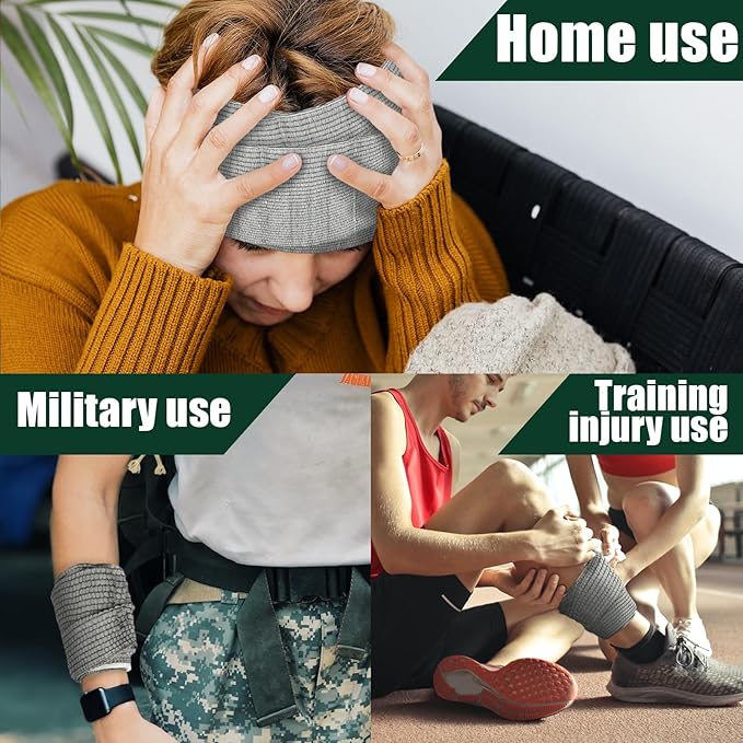 Israeli Style Emergency Bandage - 6 Inch, Sterile Vacuum Sealed - Combat Tactical First Aid Kit IFAK Supplies - Compression Trauma Wound Dressing, 6 Count