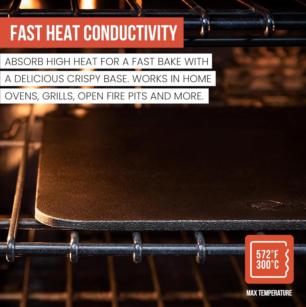 Chef Pomodoro Pizza Steel for Oven 16 Inch 1/4 Inch Thick, Baking Steel for Oven, Grill, Sourdough Bread, Baking Stone for Oven With Lifting Holes 16" X 13.25" (40.6 x 33.6 cm)