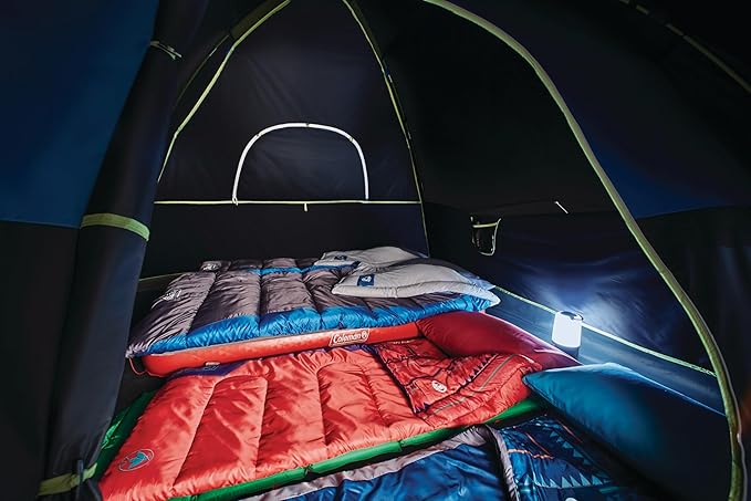 Coleman Sundome Dark Room 4/6 Person Tent, Blocks 90% of Sunlight to Keep Inside Cool, Weatherproof Tent with Rainfly Sets Up in Minutes