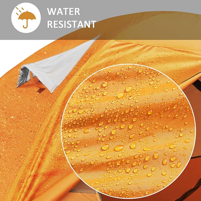 Bessport Camping Tent 1/2 Person Tent Waterproof Two Doors Backpacking Tent Easy Setup Lightweight for Outdoor, Hiking Mountaineering Travel