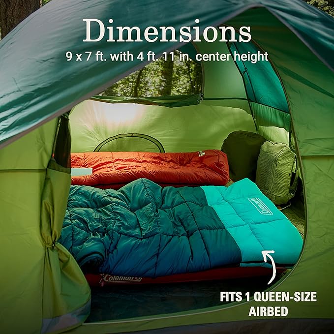 Coleman Sundome 4-Person Tent with Rainfly, Weatherproof Tent Sets Up in 10 Mins