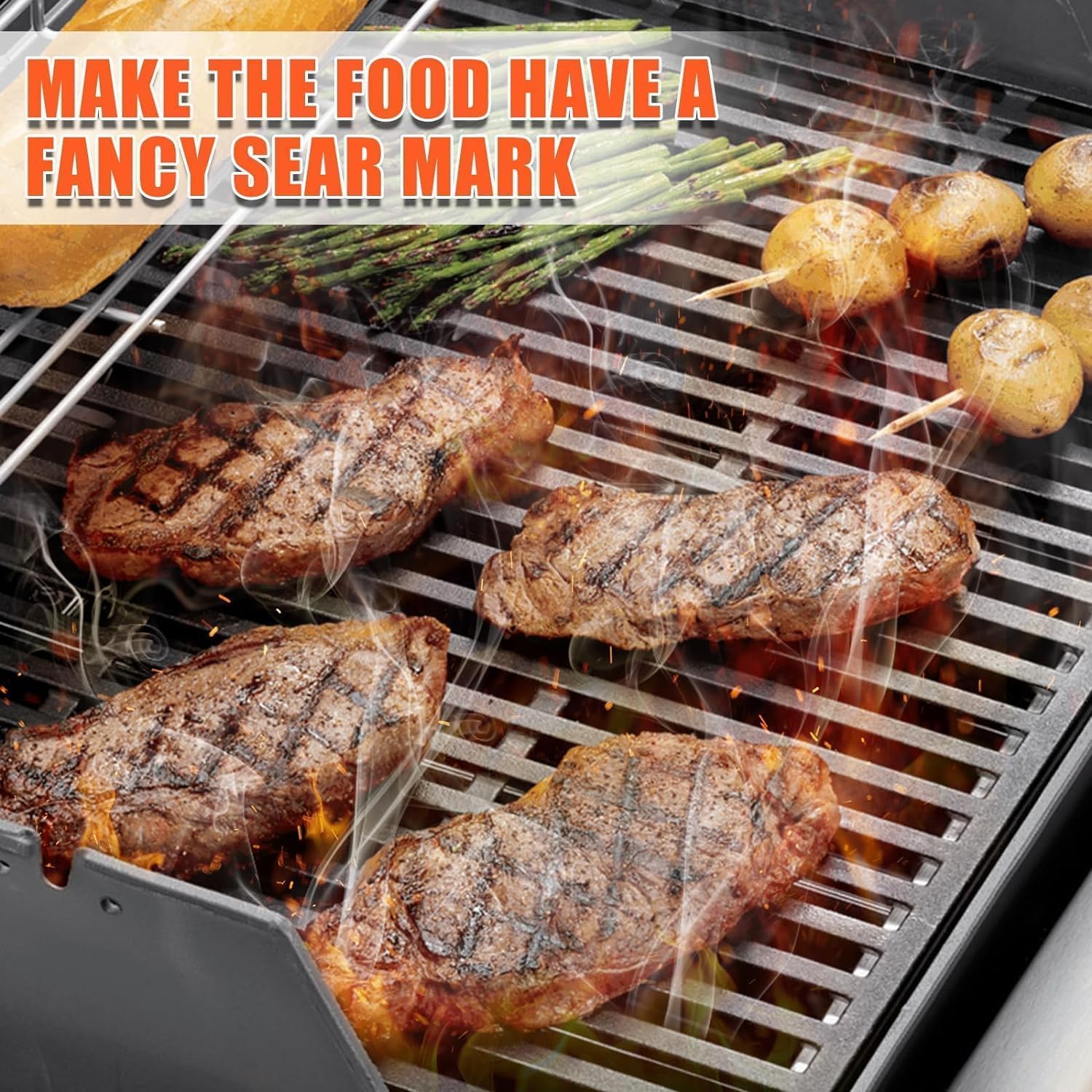 Grill Parts for Weber Spirit 300 and Spirit II 300 Series, 15.3" Flavorizer Bars & Grill Grates for Weber Spirit E-310 E-315 E-330 Series Grills with Front Control Knobs, Replace for Weber 7636 7638