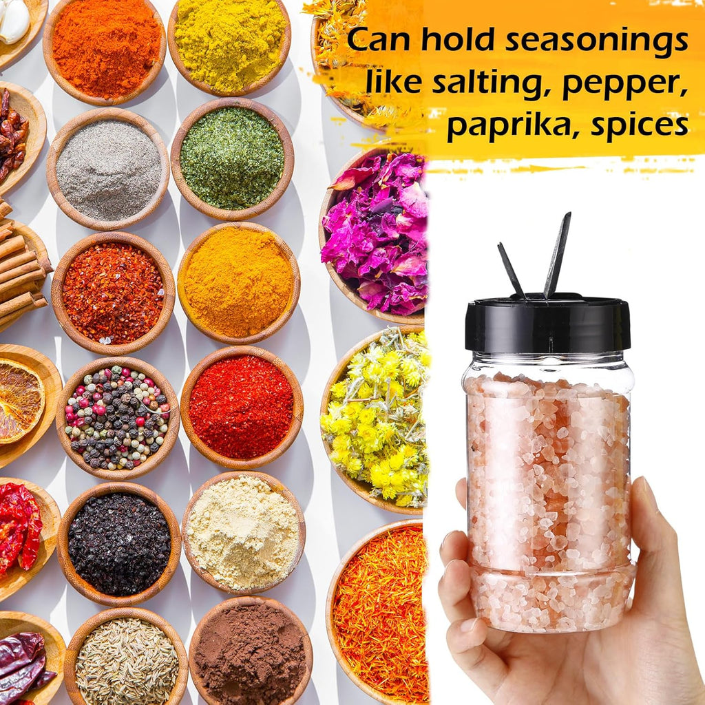 30 Pack Plastic Spice Jars with Shaker Lids Clear Seasoning Containers Spice Bottles for Kitchen Storing Spice Herbs Seasoning Powders (Oval Shape,12.2 oz)