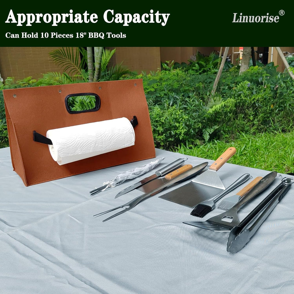 Grill Accessory Storage Bag; BBQ & Grill Tools Organizer; Men's BBQ Gifts(MaterialThickened Felt Cloth)