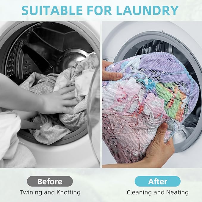 Mesh Drawstring Bag 40Pcs - Multicolor Nylon Laundry Bag for College, Gym, Yoga, Sport, Travel, Beach - Small With Locking Closure