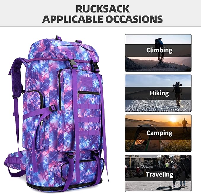 100L Hiking Camping Backpack Tactical Backpack for Men Large Survival Hunting Waterproof Backpack Molle Rucksack Military Camping Backpacking Daypack