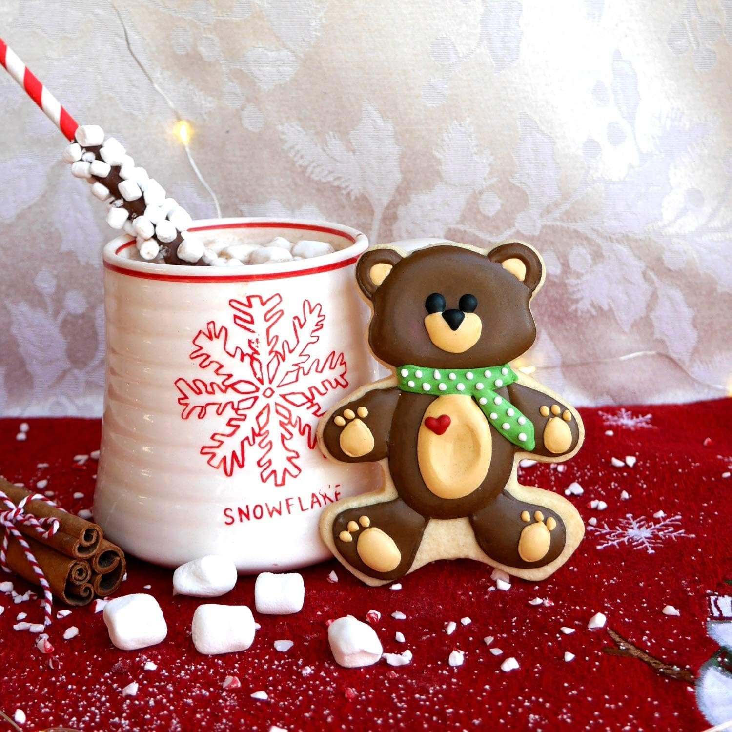 Teddy Bear Cookie Cutter – Sharp & Secure Stainless Steel Cooking Utensils – A Fun Fit for Sandwiches, Pancakes & Fruits – Dishwasher-Safe Bakery Supplies by Sweet Cookie Crumbs (4.0” T x 3.1” W)