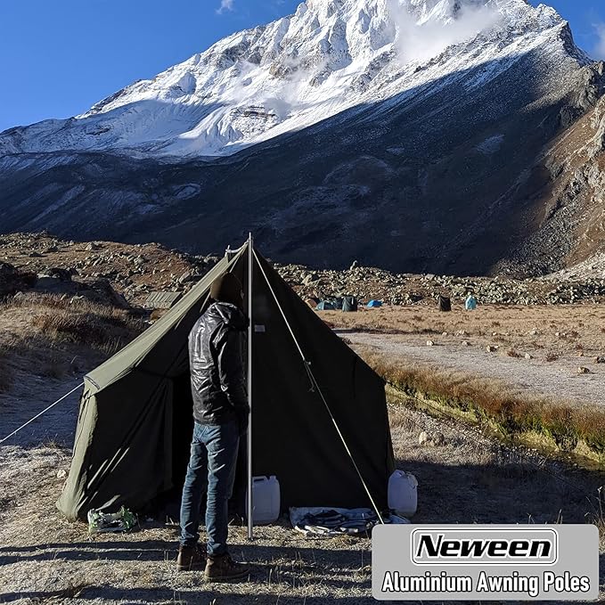 Neween Tent Poles for Tarp Adjustable Camping Tarp Poles Set of 2, 76in Lightweight Collapsible Tent Pole with a Diameter of 0.6in for Backpacking Hiking Awning Canopy Rain Fly Shelter (Black)