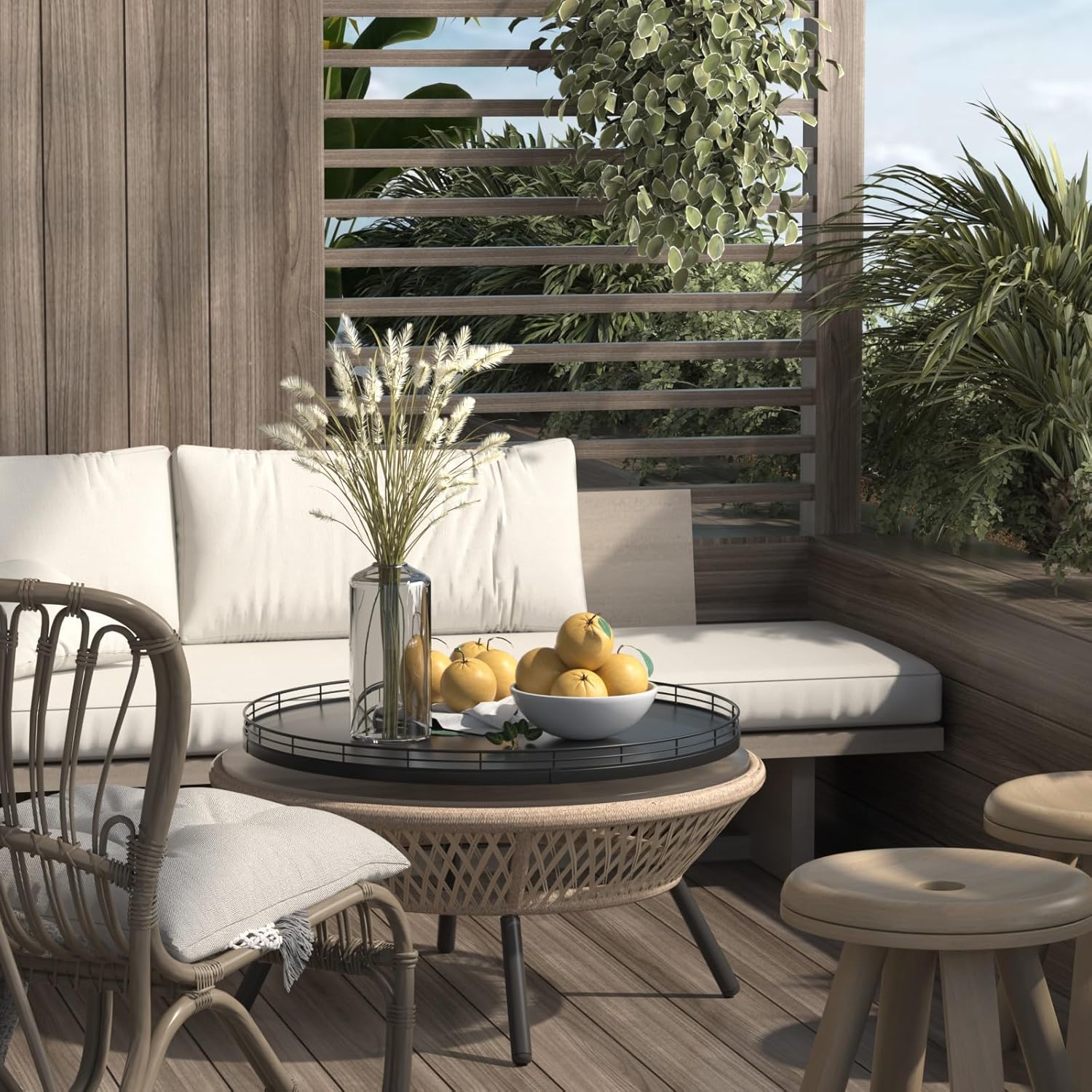 18" Oak Wooden Lazy Susan Turntable for Dining Table, Large Round Lazy Susans Organizer for Kitchen Countertop, Tabletop 360°Rotating Tray for Spice Organization and Storage Black Home Decor