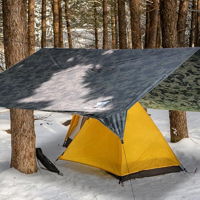 GEERTOP Large Hammokc Rain Fly Shelter 17 x 10ft Waterproof Camping Tarp Awning for Outdoor Backpacking Hiking Survival Travel Camo