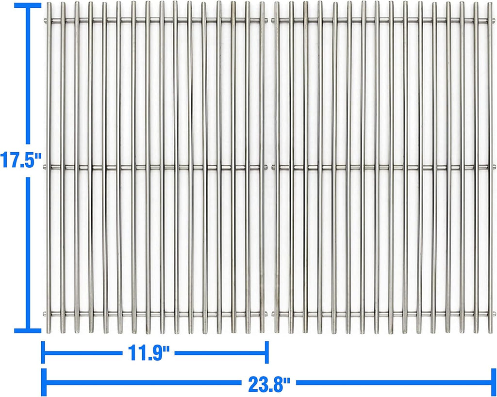 17.5" Stainless Steel 7639 Cooking Grates for Weber Spirit 300 Series, Spirit 700, Genesis Silver B/C, Genesis Gold B/C, Genesis Platinum B/C, Genesis 1000-3500, 7638