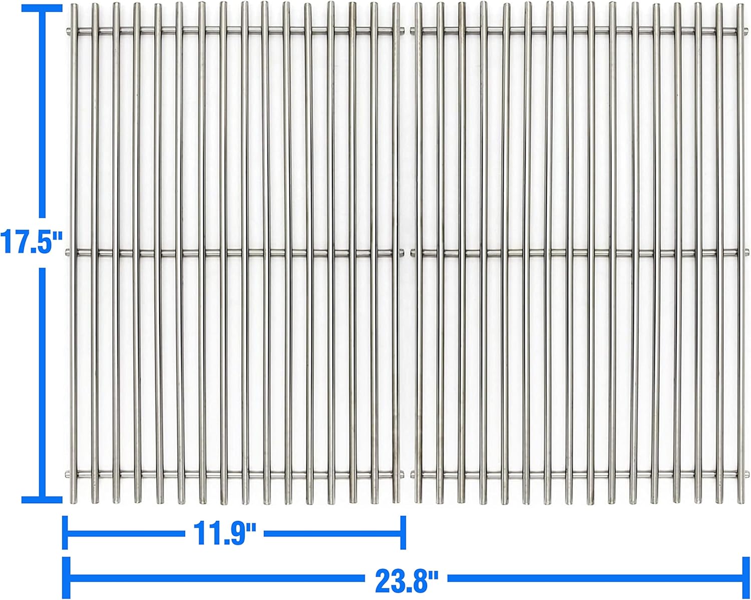 17.5" Stainless Steel 7639 Cooking Grates for Weber Spirit 300 Series, Spirit 700, Genesis Silver B/C, Genesis Gold B/C, Genesis Platinum B/C, Genesis 1000-3500, 7638