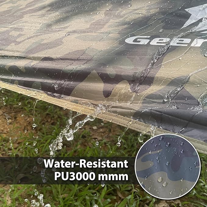 GEERTOP Large Hammokc Rain Fly Shelter 17 x 10ft Waterproof Camping Tarp Awning for Outdoor Backpacking Hiking Survival Travel Camo