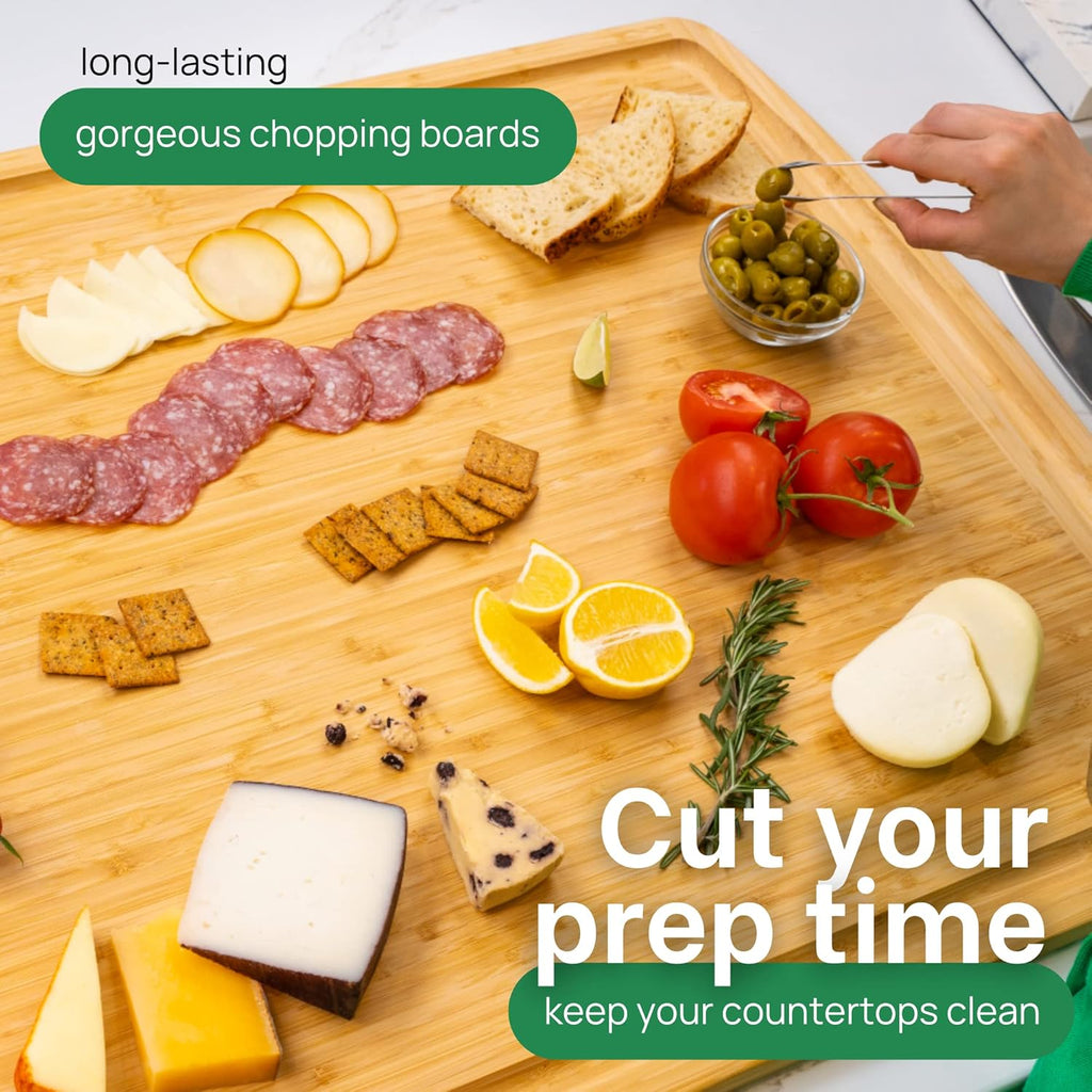 4XL Bamboo Butcher Block Cutting Board - Extra Large Cutting Boards for Kitchen 36 x 24 - Wood Countertop 24 x 36 Cutting Board - Single Tone