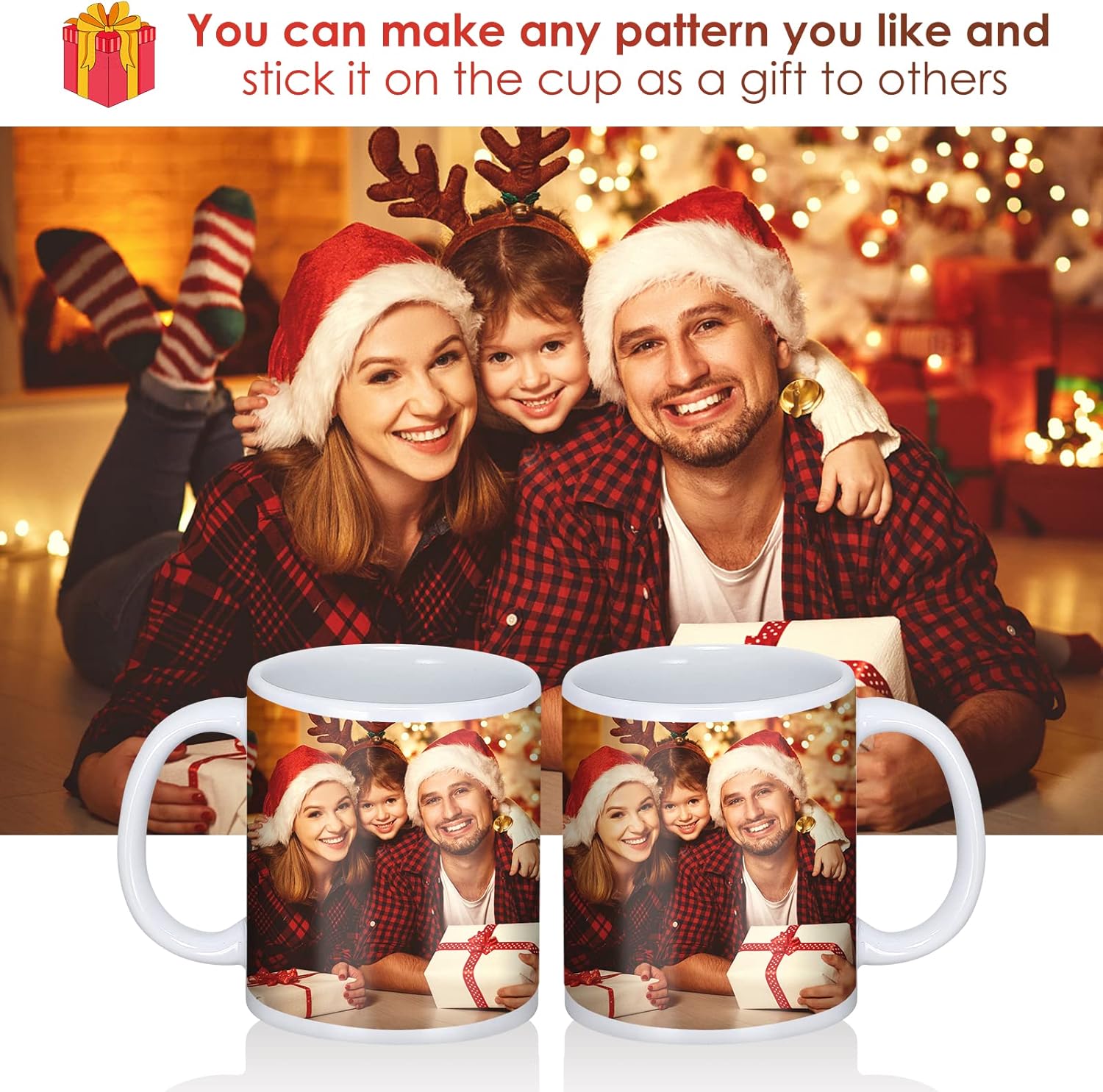 Sublimation Mugs, 12Pcs Coffee Mugs Blank White Ceramic Coffee Mug Set Sublimation Cups 11 oz Christmas Coffee Mug for Hot Chocolate Latte Tea Milk DIY Products