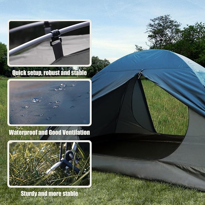 ShinHye Backpacking Tent for Camping, 1/2 Person Ultralight Backpacking Tent Easy Setup Tents Waterproof Lightweight Hiking Tents for Outdoor