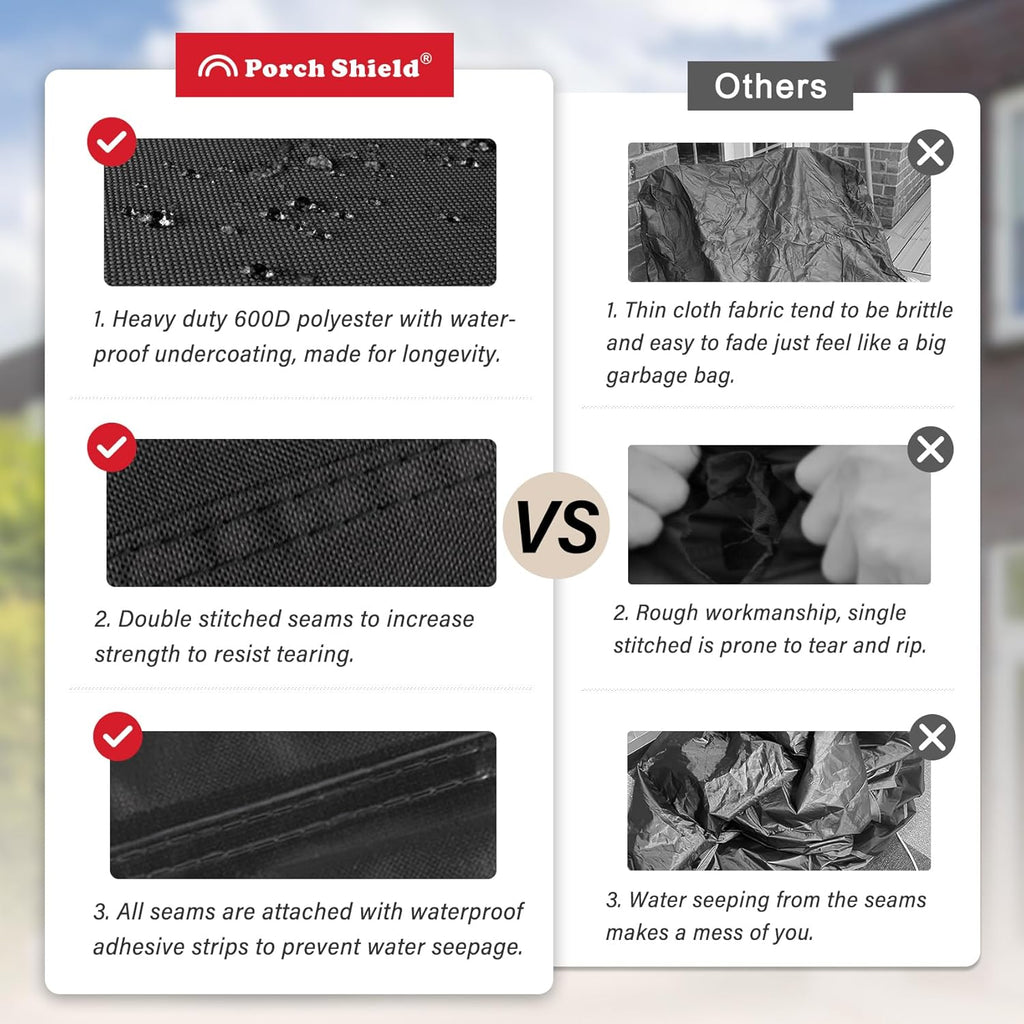 Porch Shield 30 Inch Electric Smoker Cover for Masterbuilt Smoker, Waterproof Heavy Duty Outdoor Smoker Grill Covers 23W x 21D x 35H inch, Black