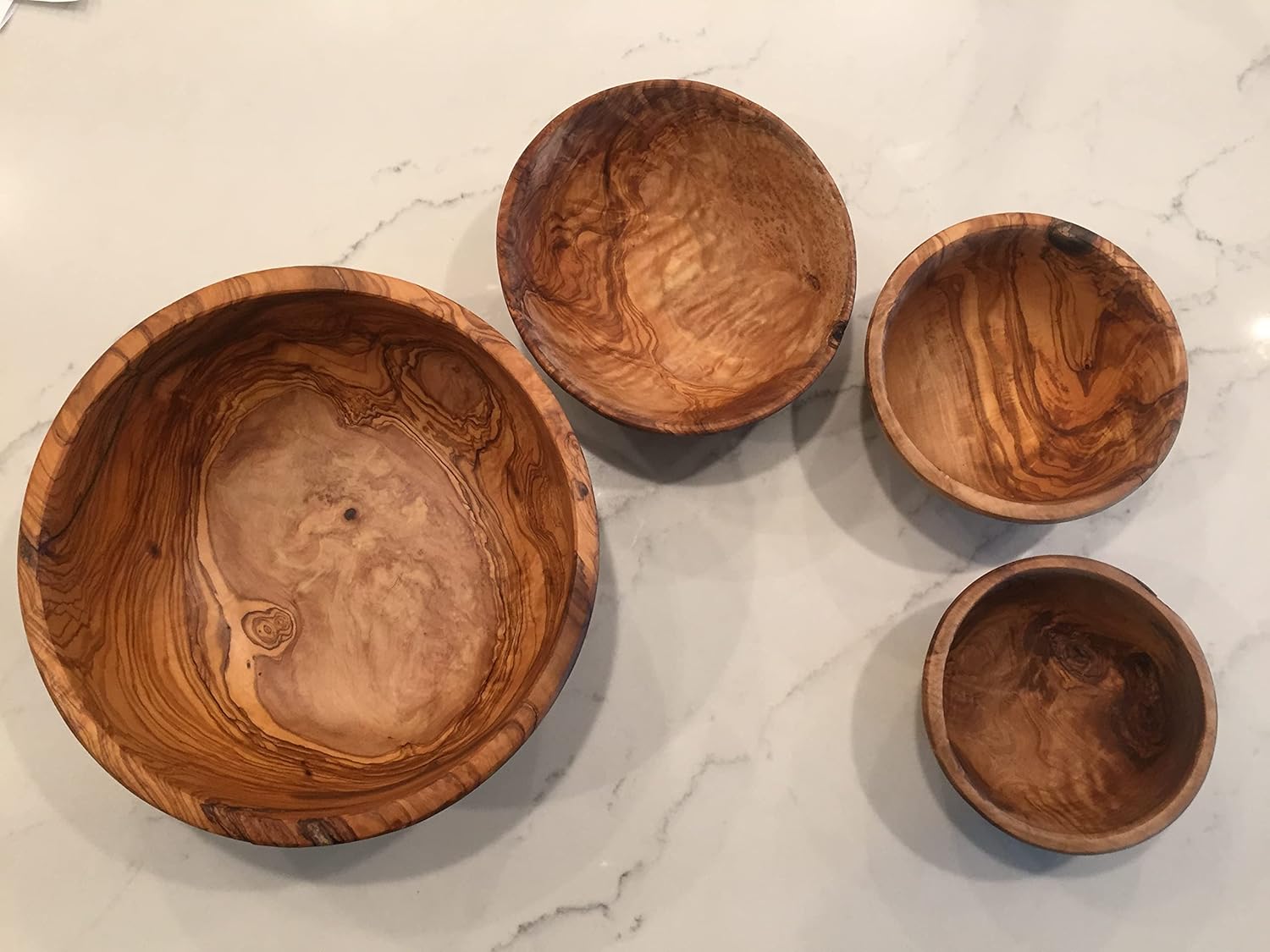 13"+ Artisan Olive Wood Serving Bowl from Rare 200-300 year old Olive Trees- for Salads, Fruit, Snacks, Popcorn, Centerpiece. XXXL (Size13-14 x 4-5.5")